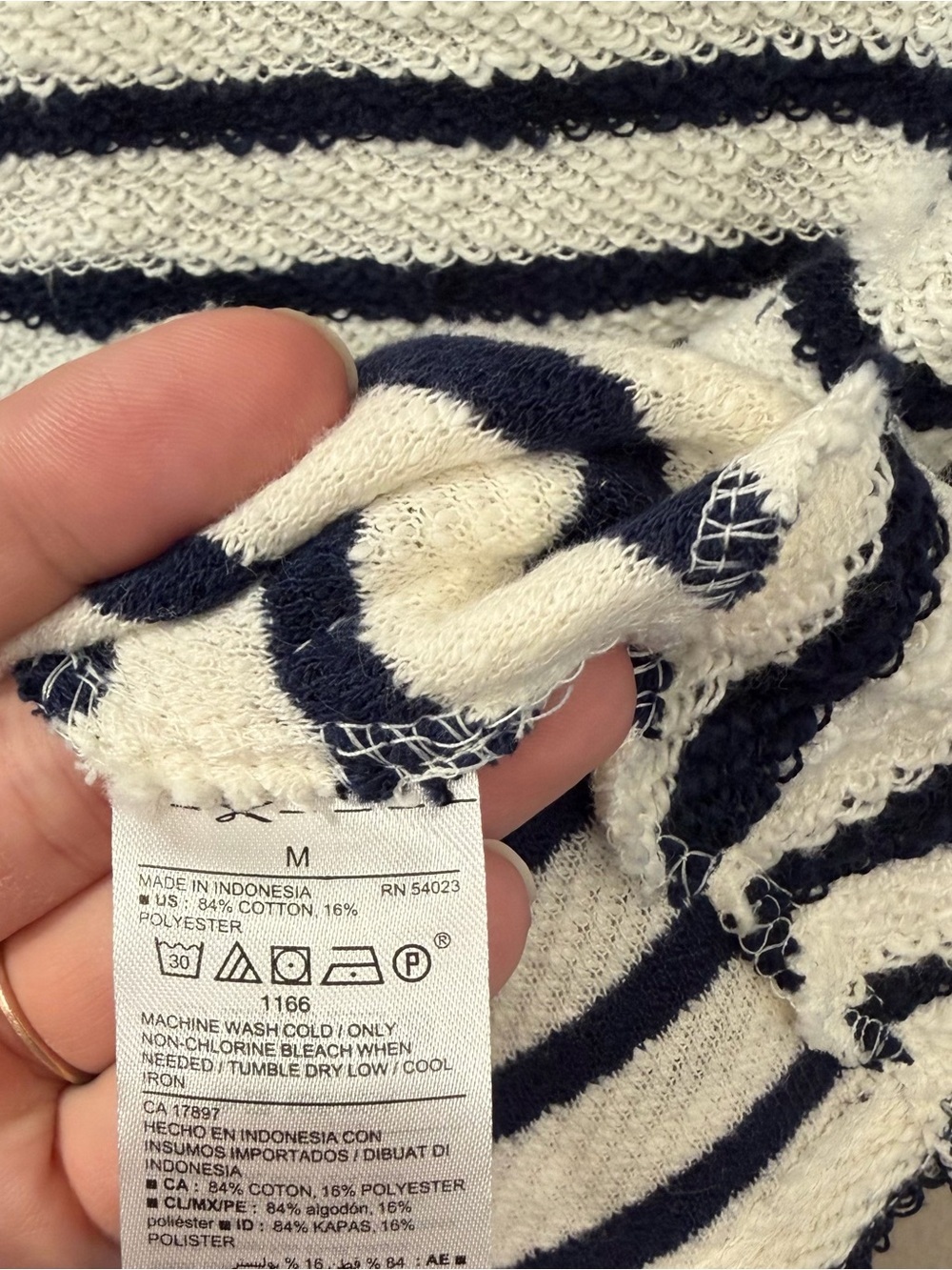 Old Navy Navy Striped Boatneck Sweater | Nautical Preppy Coastal Grandmother | M - Picture 9 of 9